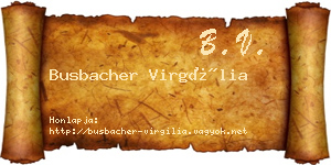 Busbacher Virgília névjegykártya